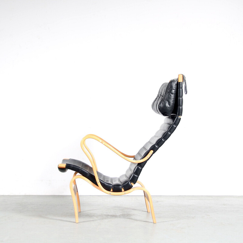 Vintage "Pernilla" armchair with footrest by Bruno Matthson, Sweden 1960