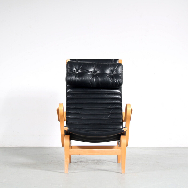 Vintage "Pernilla" armchair with footrest by Bruno Matthson, Sweden 1960