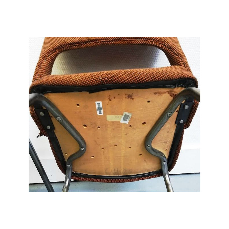 Paire de fauteuils vintage en tissu marron de Arne Jacobsen, 1950