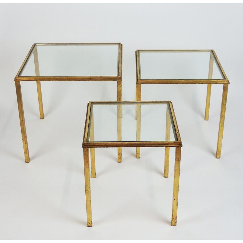 Ensemble de 3 tables gigognes vintage par Robert and Roger Thibier, 1970