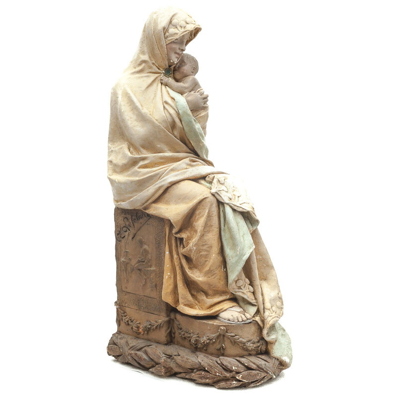 Sculpture Virgin and Child AM Lefebvre, 1900