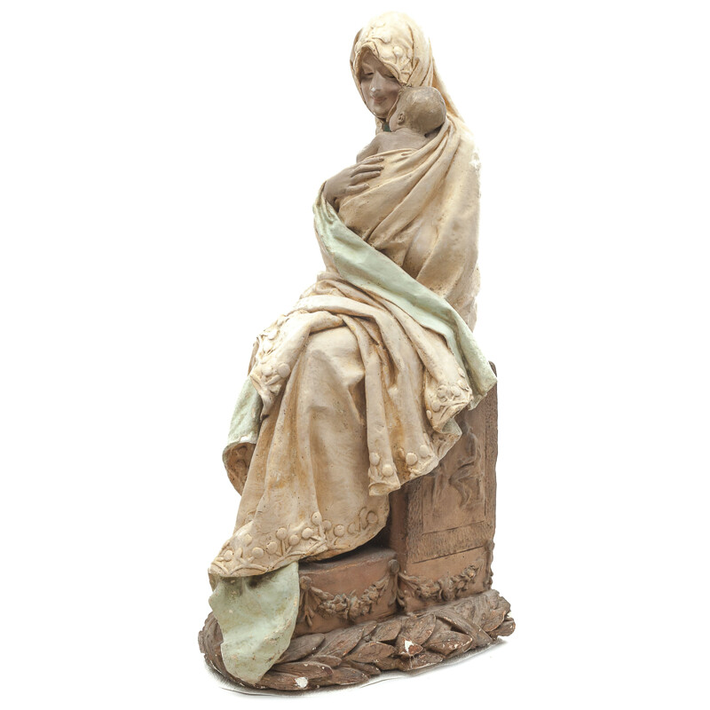 Sculpture Virgin and Child AM Lefebvre, 1900