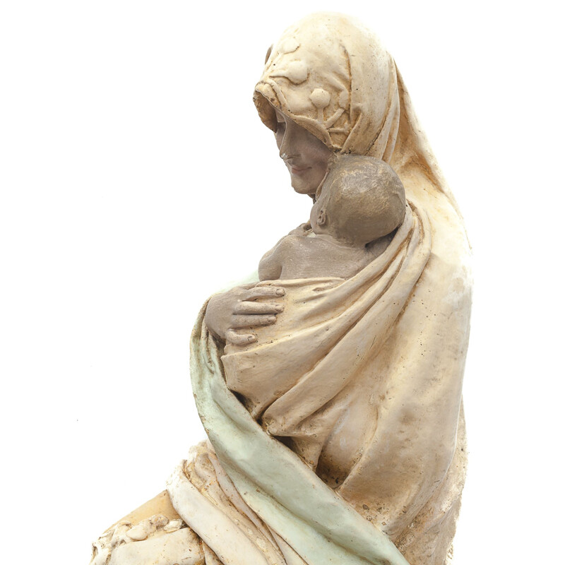 Skulptur Madonna mit Kind AM Lefebvre, 1900