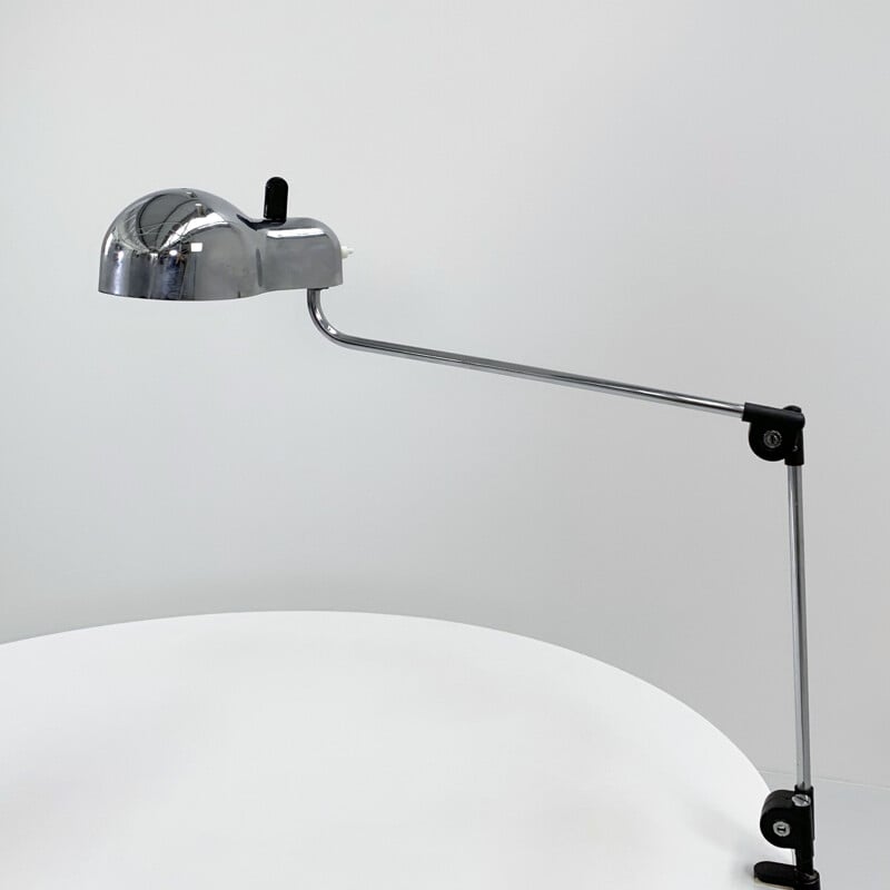 Chromed Topo desk lamp by Joe Colombo for Stilnovo, 1970s