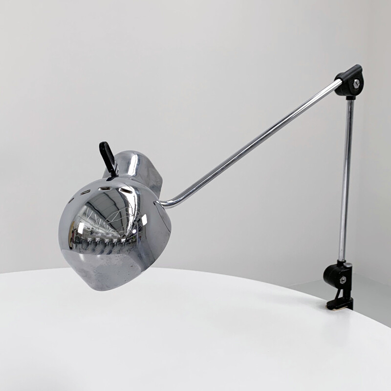 Chromed Topo desk lamp by Joe Colombo for Stilnovo, 1970s