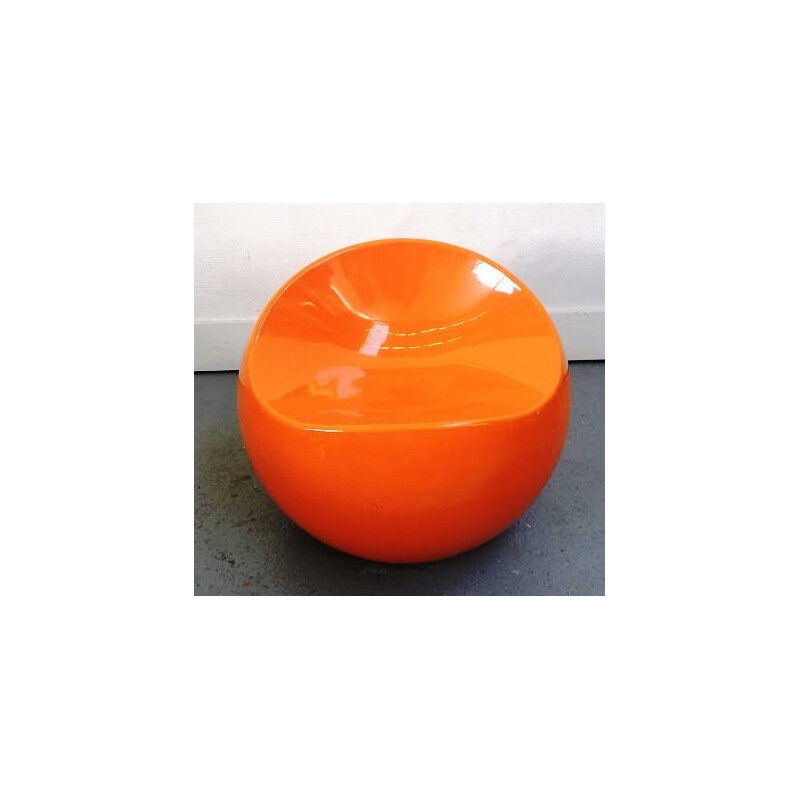 Orange fiberglass ball chair by Dupont, 1960