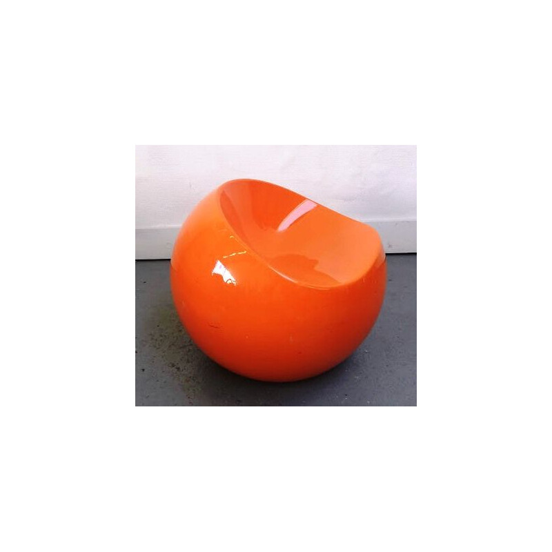 Orange fiberglass ball chair by Dupont, 1960