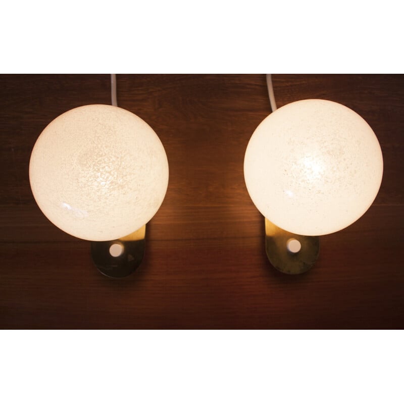 Paire de lampes de table Doria Leuchten en laiton et verre - 1960 