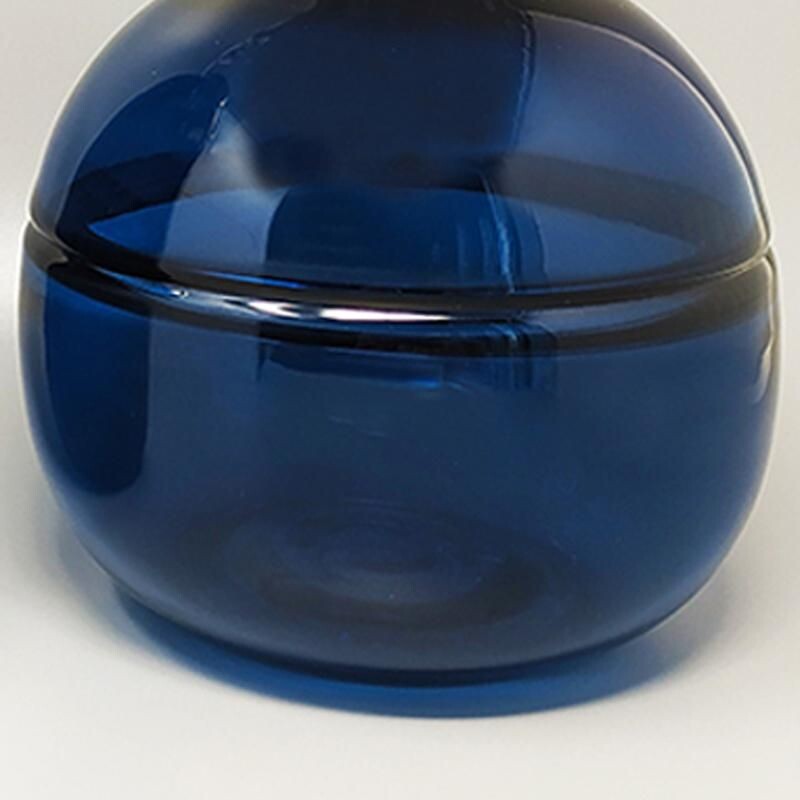 Pair of blue vases vintage in Murano glass by Seguso, Italy 1960s