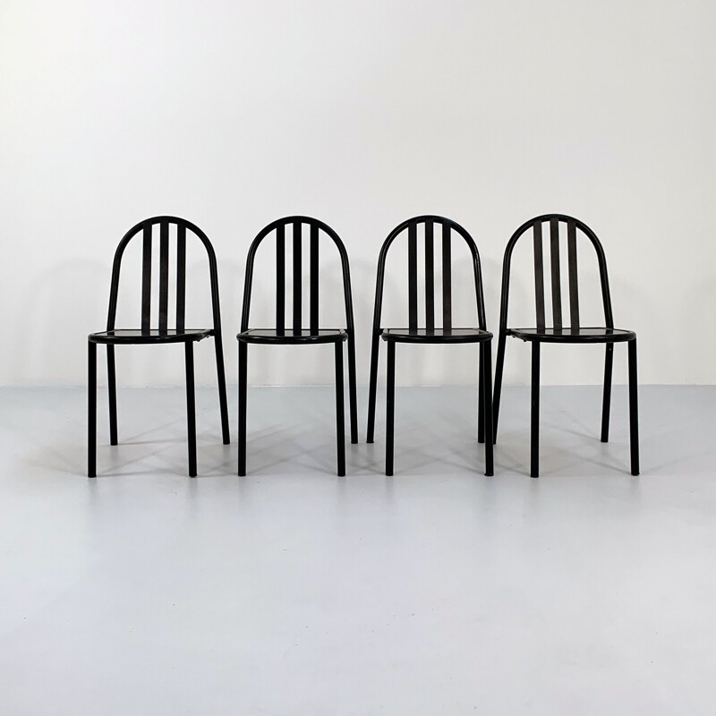 Ensemble de 4 chaises vintage en métal no.222 par Robert Mallet-Stevens, 1970