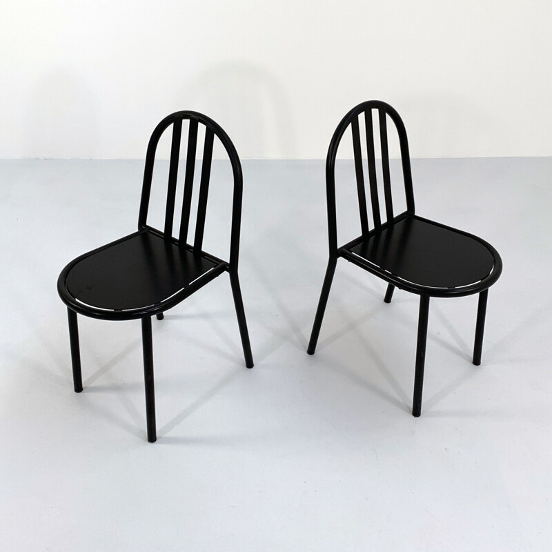 Set of 4 vintage no.222 metal chairs by Robert Mallet-Stevens, 1970s