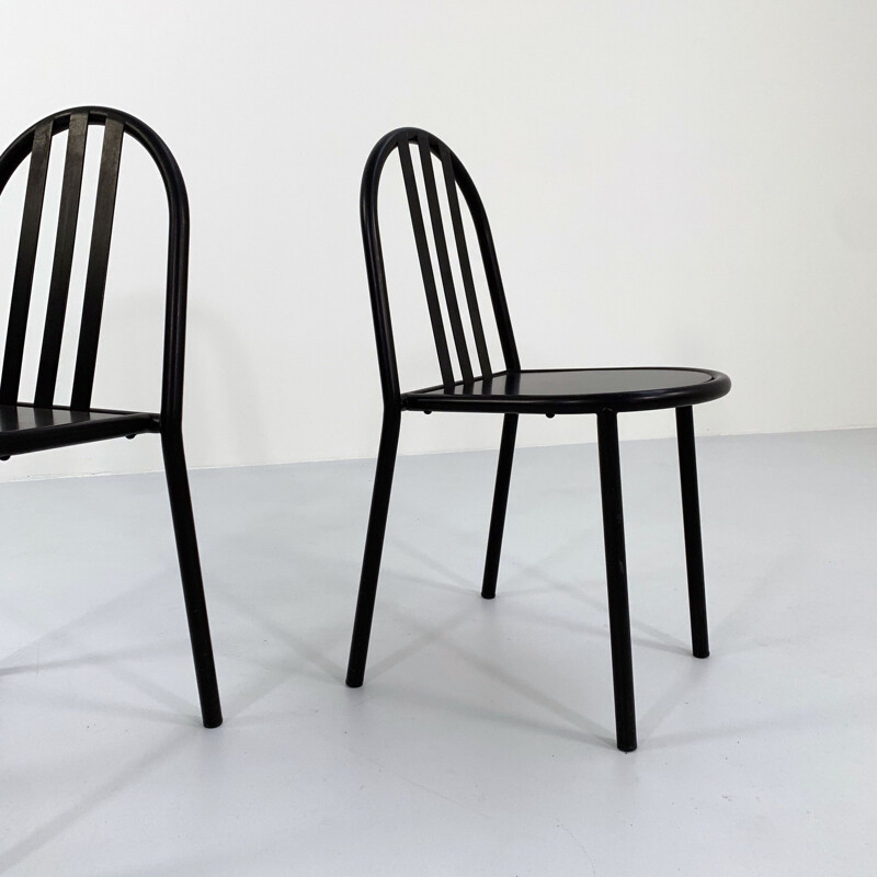 Set of 4 vintage no.222 metal chairs by Robert Mallet-Stevens, 1970s
