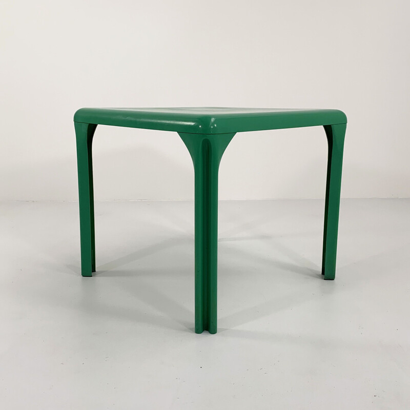 Green vintage Stadio 80 plastic dining table by Vico Magistretti for Artemide, 1970s