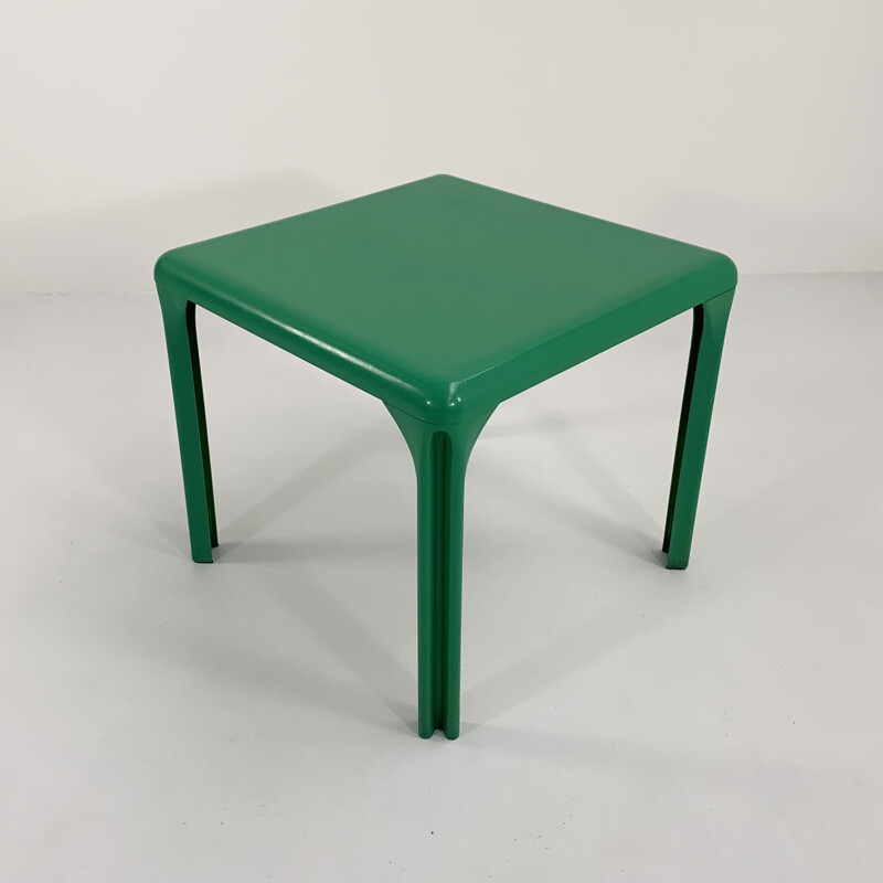 Green vintage Stadio 80 plastic dining table by Vico Magistretti for Artemide, 1970s