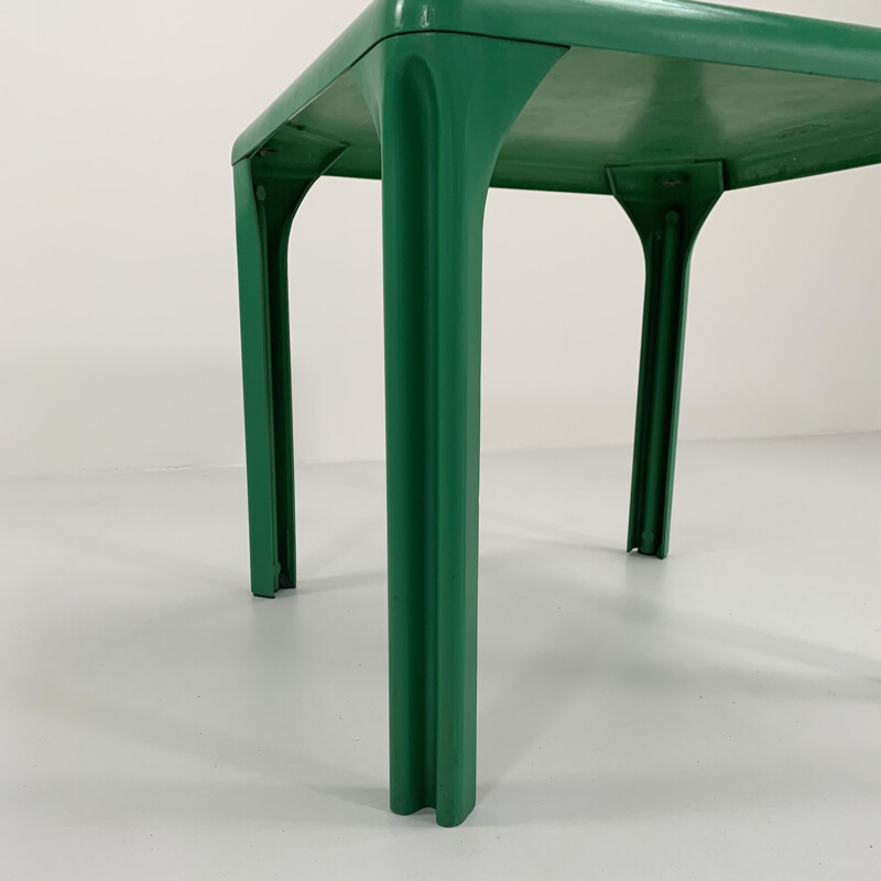 Green vintage Stadio 80 plastic dining table by Vico Magistretti for Artemide, 1970s