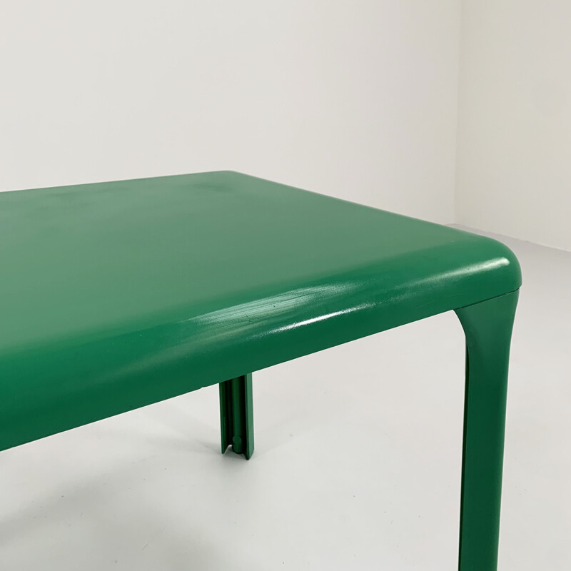 Green vintage Stadio 80 plastic dining table by Vico Magistretti for Artemide, 1970s