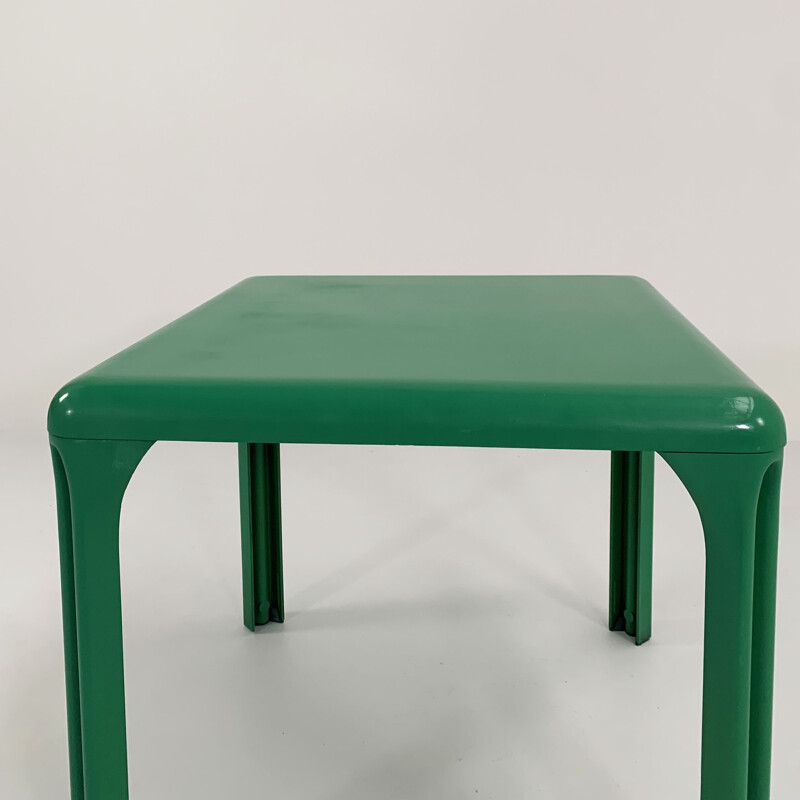 Green vintage Stadio 80 plastic dining table by Vico Magistretti for Artemide, 1970s