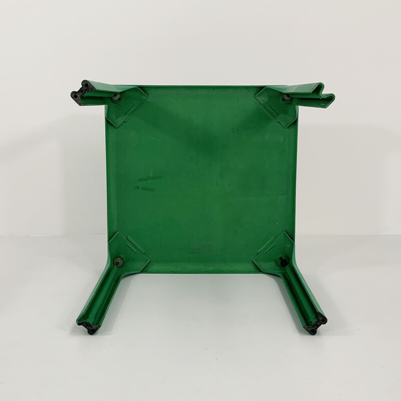 Green vintage Stadio 80 plastic dining table by Vico Magistretti for Artemide, 1970s