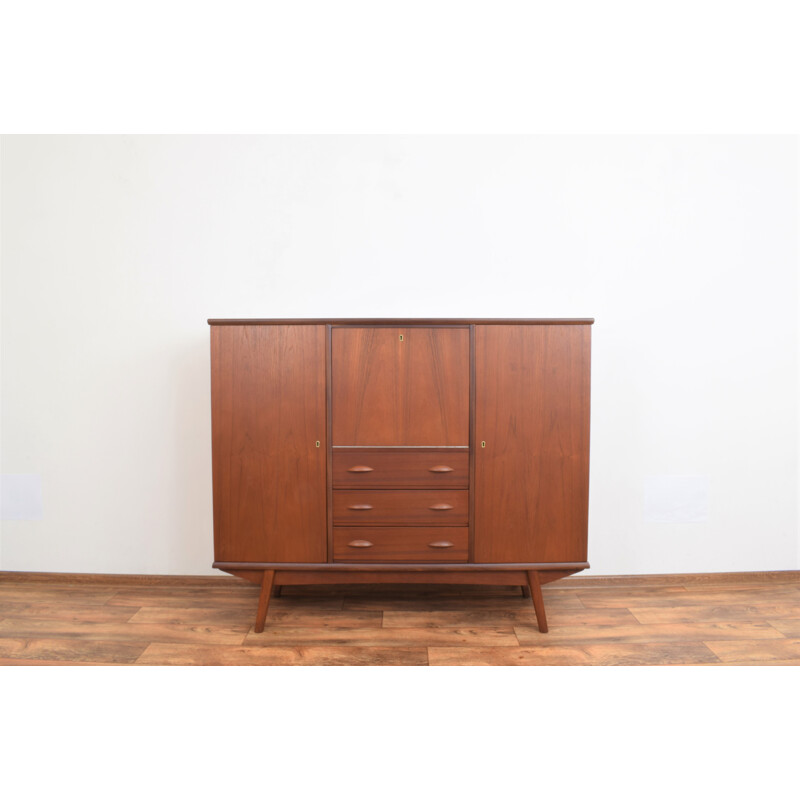 Vintage Danish teak cabinet with 3 drawers and 2 doors, Denmark 1960