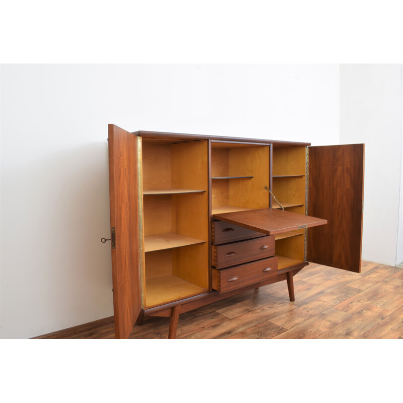 Vintage Danish teak cabinet with 3 drawers and 2 doors, Denmark 1960