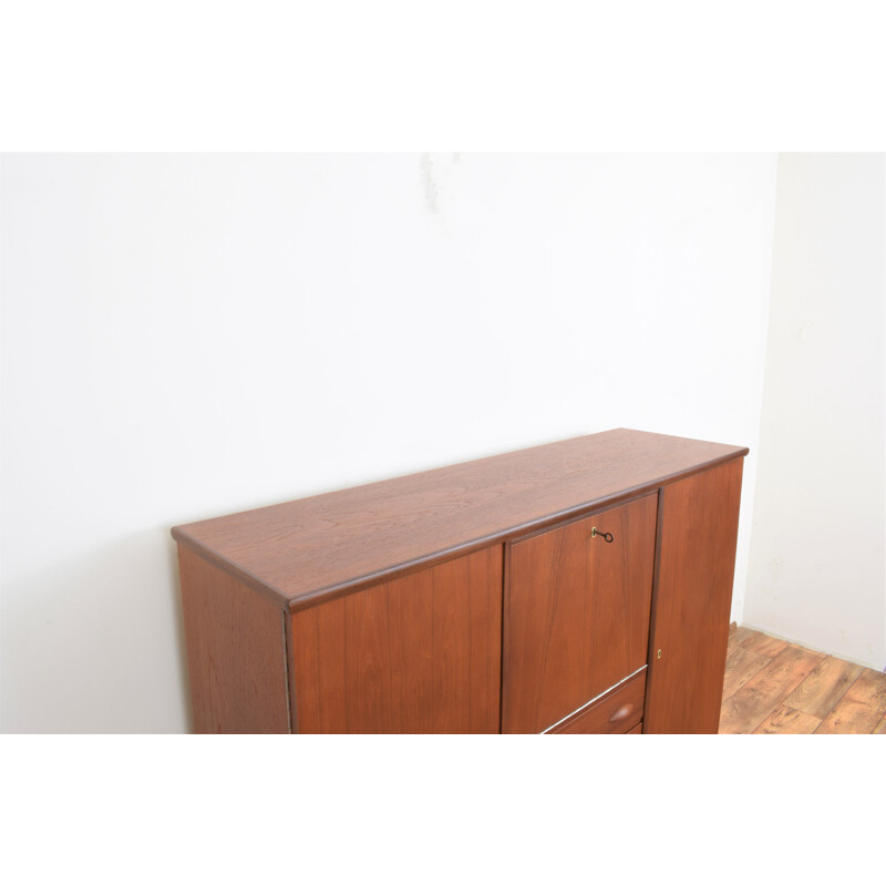 Vintage Danish teak cabinet with 3 drawers and 2 doors, Denmark 1960