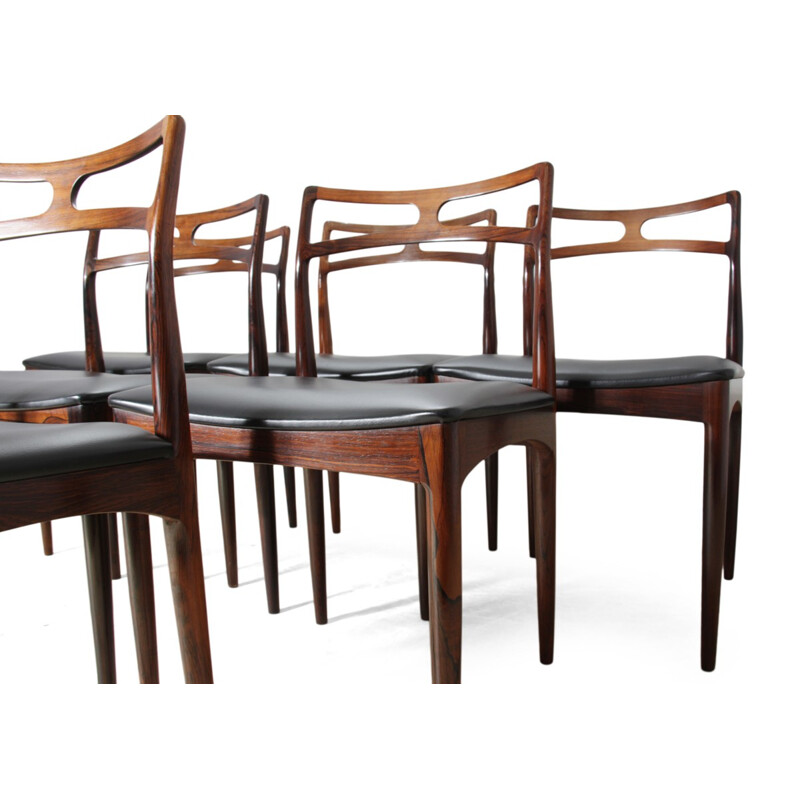 Set of 6 "94" Christian Linneberg dining chairs, Johannes ANDERSEN - 1960s