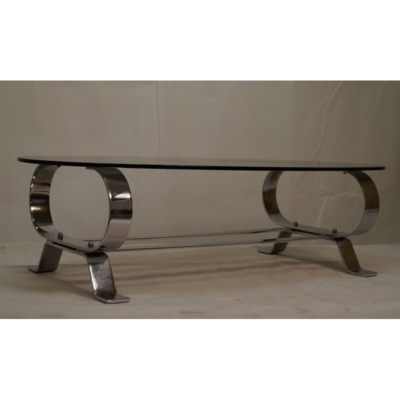 Coffee table in chrome steel - 1970s