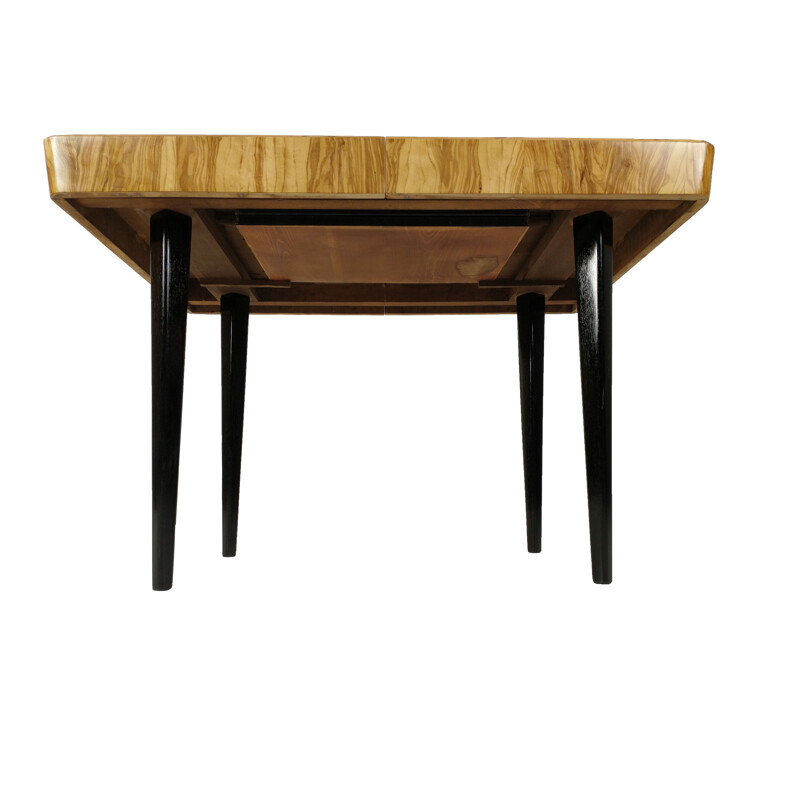 Table vintage en bois et placage de frêne, 1960