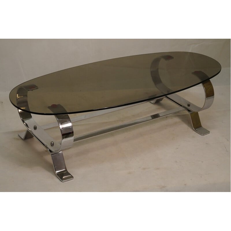 Coffee table in chrome steel - 1970s