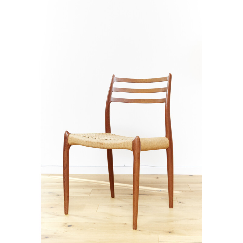 Pair of vintage teak dining chairs by Niels Otto Møller for J.L. Møllers