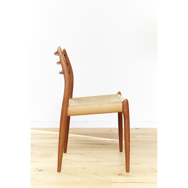 Pair of vintage teak dining chairs by Niels Otto Møller for J.L. Møllers