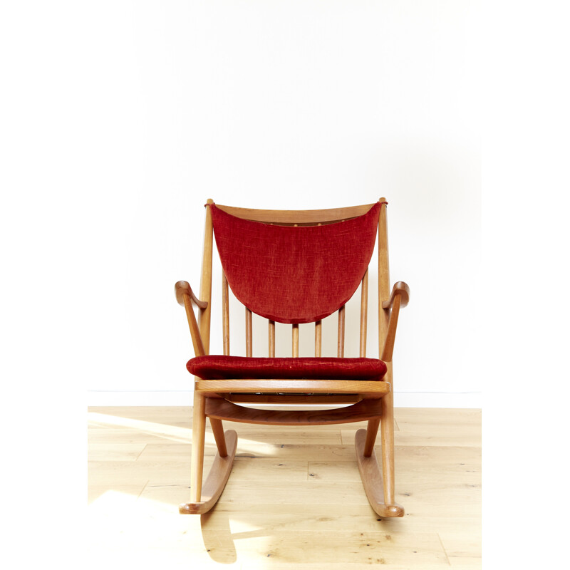 Vintage teak rocking chair by Frank Reenskaug for Bramin