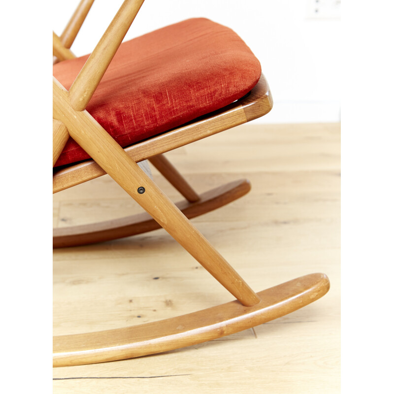 Vintage teak rocking chair by Frank Reenskaug for Bramin