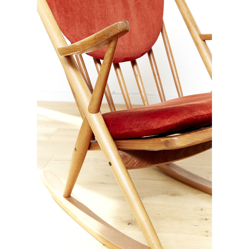 Vintage teak rocking chair by Frank Reenskaug for Bramin