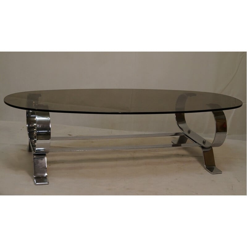 Coffee table in chrome steel - 1970s