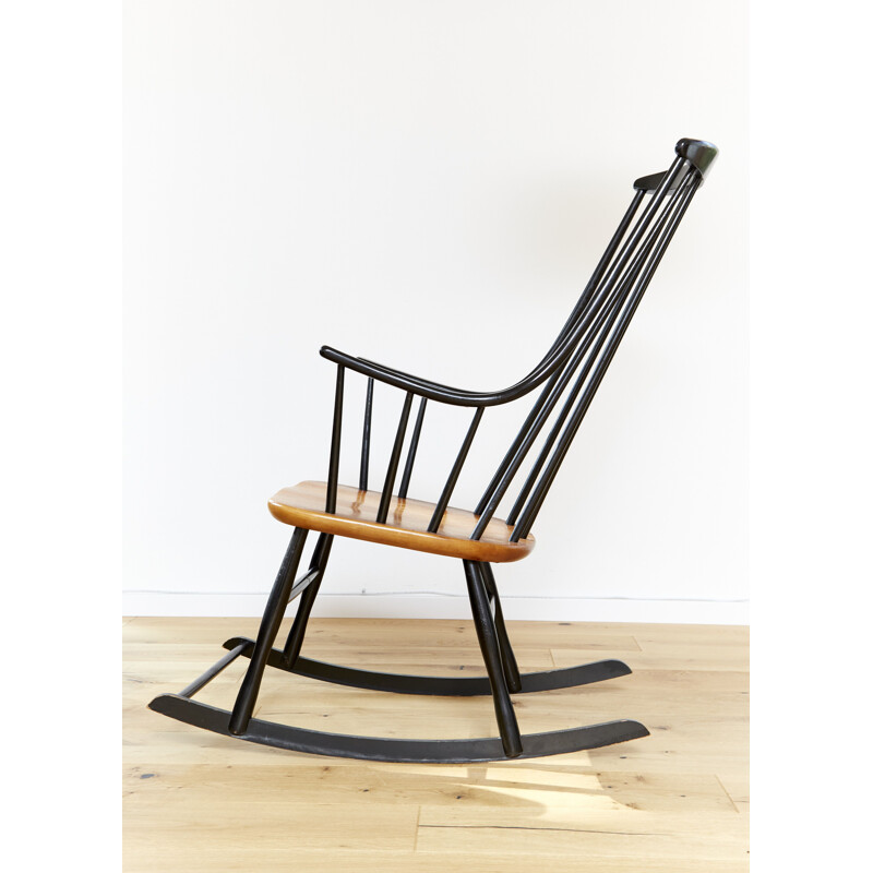 Chaise à bascule vintage Grandessa de Lena Larssen pour Nesto, Suède 1950