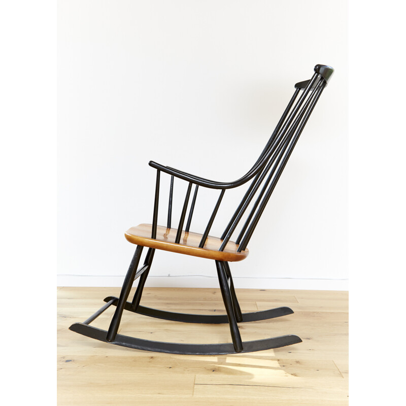 Vintage Grandessa rocking chair by Lena Larssen for Nesto, Sweden 1950