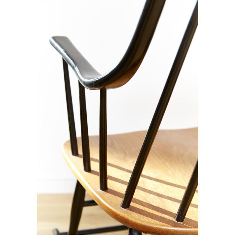 Chaise à bascule vintage Grandessa de Lena Larssen pour Nesto, Suède 1950