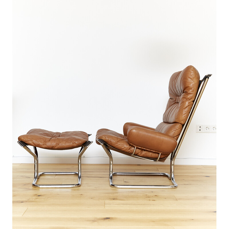 Vintage armchair and ottoman by Ingmar Relling for Westnofa, 1970