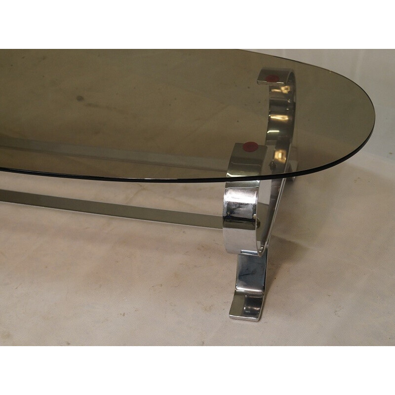 Coffee table in chrome steel - 1970s