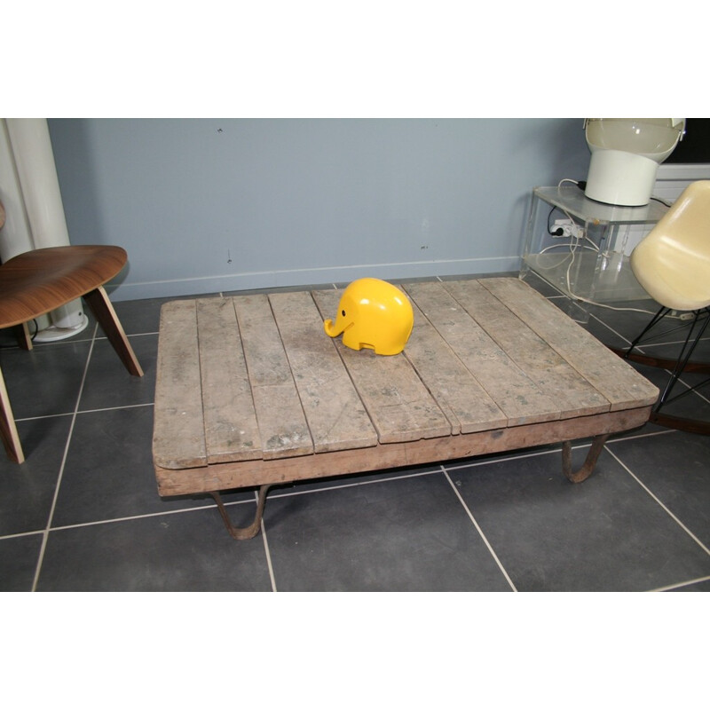 Mid century modern industrial coffee table - 1950s