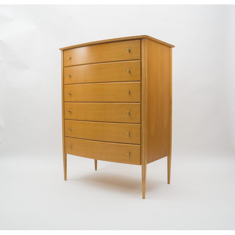 Mid century wood chest of drawers, 1960s