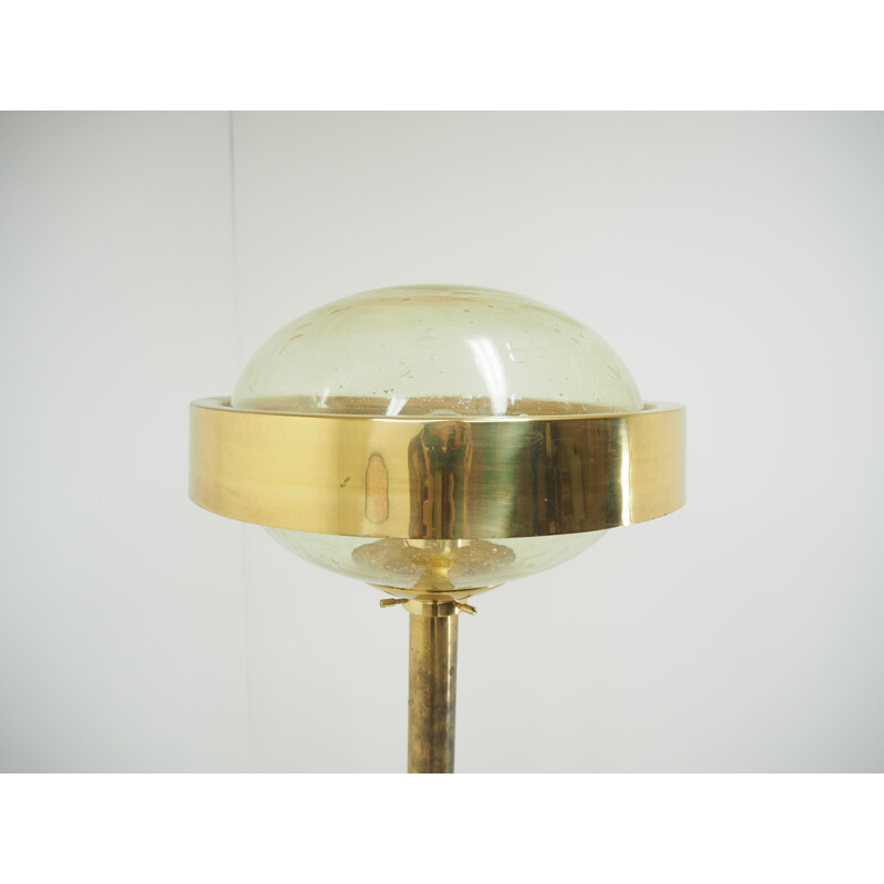 Mid century brass floor lamp, Czechoslovakia 1970s