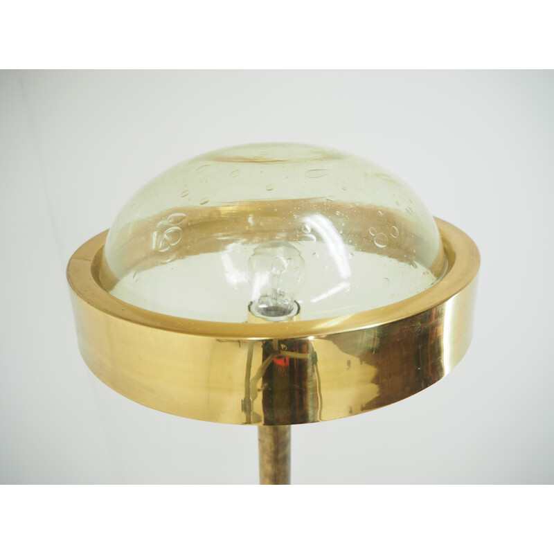 Mid century brass floor lamp, Czechoslovakia 1970s