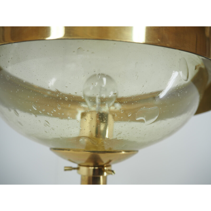 Mid century brass floor lamp, Czechoslovakia 1970s