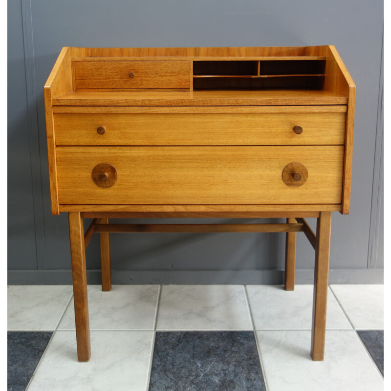 Vintage dressing table with hidden popup mirror, Germany 1960s