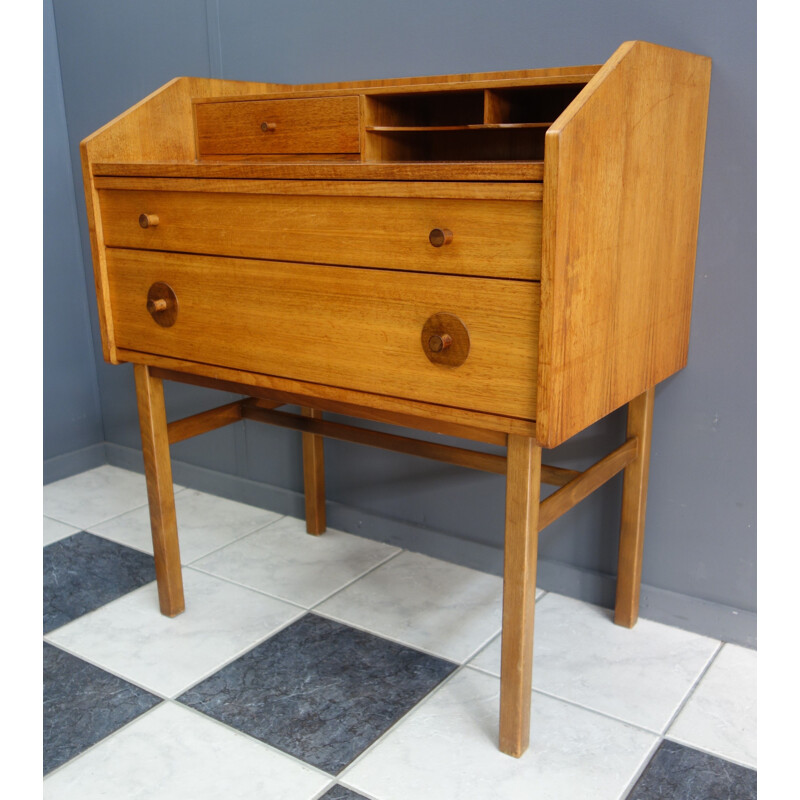 Vintage dressing table with hidden popup mirror, Germany 1960s