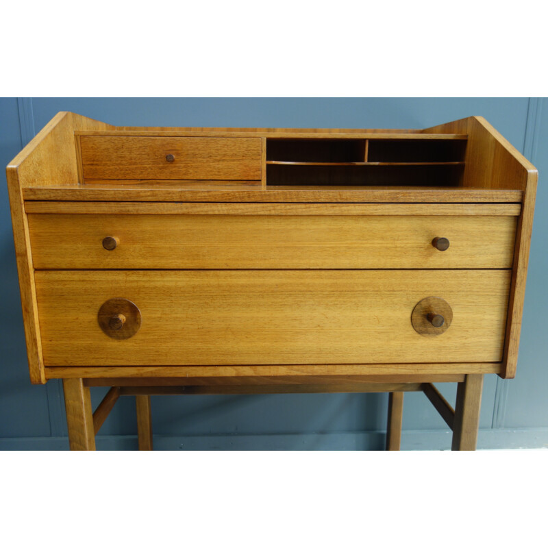 Vintage dressing table with hidden popup mirror, Germany 1960s