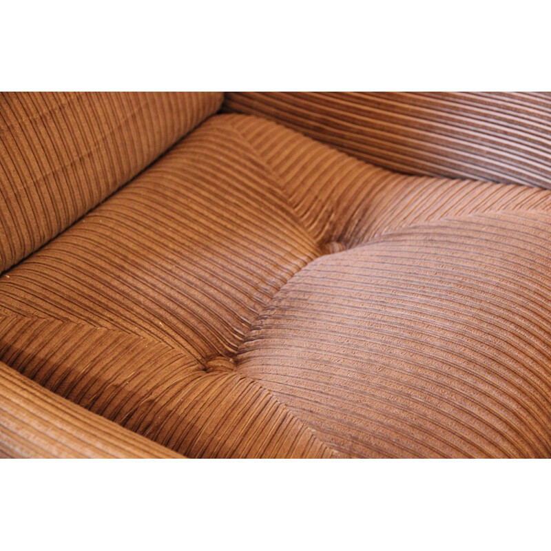 Pair of vintage brown velvet armchairs, 1970