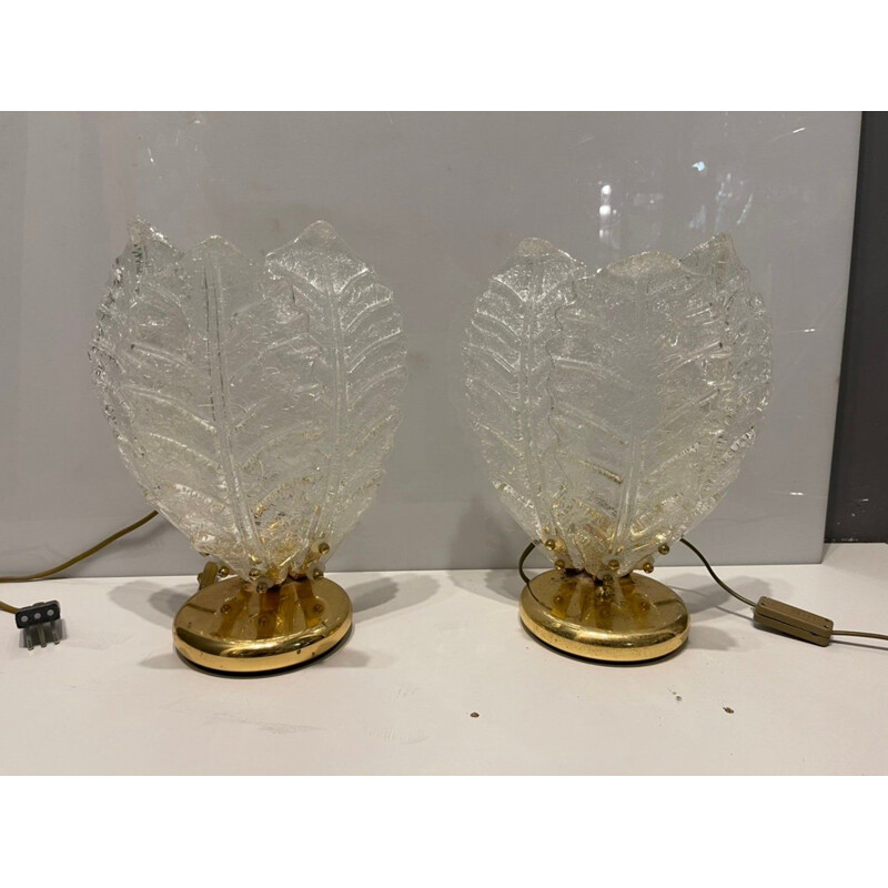 Ein Paar Vintage-Tischlampen aus Muranoglas